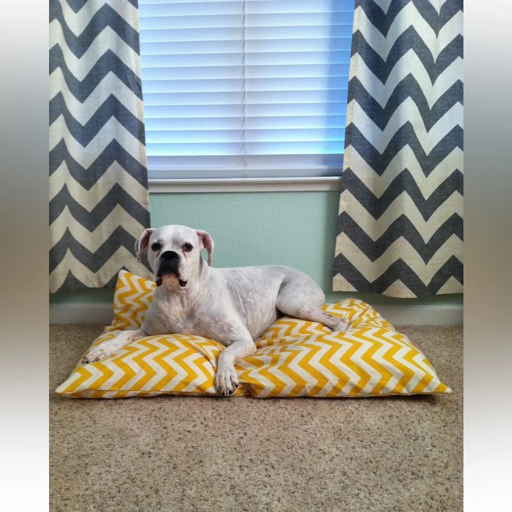 For Your Love of Dogs Yellow Chevron Dog Bed Cover